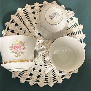 Empress China Elegant Rose 4 pc Floral Teacup Set